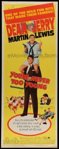 6y850 YOU'RE NEVER TOO YOUNG insert R64 great image of Dean Martin & wacky Jerry Lewis!