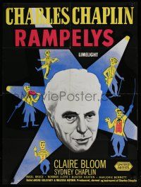 6z441 LIMELIGHT Danish R60s great artwork & image of aging Master of Comedy Charlie Chaplin!