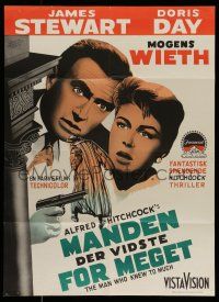 6z448 MAN WHO KNEW TOO MUCH Danish '58 directed by Alfred Hitchcock, James Stewart & Doris Day!