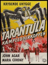6z487 TARANTULA Danish '58 Jack Arnold, different art of town running from 100 ft spider monster!