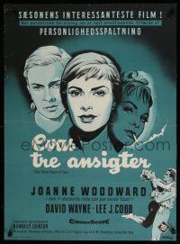 6z491 THREE FACES OF EVE Danish '58 Stilling art of Joanne Woodward's multiple personalities!