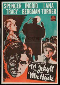 6z021 DR. JEKYLL & MR. HYDE Finnish '41 Spencer Tracy with Lana Turner & Donald Crisp & Hunter!