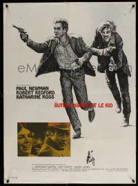 6z199 BUTCH CASSIDY & THE SUNDANCE KID French 23x32 '70 Paul Newman, Redford, Katharine Ross!