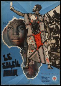 6z209 LE SOLEIL NOIR French 23x32 '72 cool art & photos of African native people!