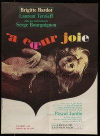 6z225 TWO WEEKS IN SEPTEMBER French 23x31 '67 A Coeur Joie, sexy Brigitte Bardot in love!