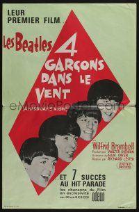 6z192 HARD DAY'S NIGHT French 15x23 '64 different image of The Beatles in their first film!