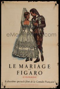 6z193 MARRIAGE OF FIGARO French 16x24 '59 French Mozart comedy!