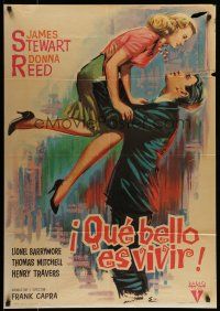 6z075 IT'S A WONDERFUL LIFE Spanish R63 wonderful art of James Stewart & Reed in Capra's classic!