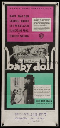 6z083 BABY DOLL Swedish stolpe '57 Elia Kazan, classic image of sexy troubled teen Carroll Baker!