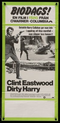 6z085 DIRTY HARRY Swedish stolpe R70s Clint Eastwood pointing gun, Don Siegel crime classic!