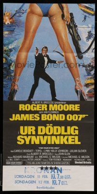 6z088 FOR YOUR EYES ONLY Swedish stolpe '81 no one comes close to Roger Moore as James Bond 007!