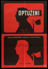 6z511 ACCUSED Yugoslavian 19x28 '65 Obzalovany, Vlado Muller, different silhouettes of man!