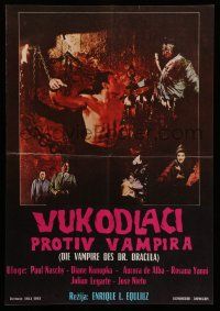6z546 FRANKENSTEIN'S BLOODY TERROR Yugoslavian 19x27 '71 Paul Naschy, Manuel Manzaneque, horror!