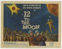 7a008 12 TO THE MOON TC '60 land on the moon with the first intrepid astronauts, cool sci-fi image!