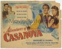 7a021 ADVENTURES OF CASANOVA TC '48 Arturo De Cordova as the most notorious ladies man!