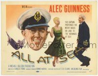 7a034 ALL AT SEA TC '57 Alec Guinness preferred the merry maids on land to the mermaids at sea!