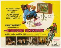 7a085 BAREFOOT EXECUTIVE TC '71 Walt Disney, art of young Kurt Russell & wacky chimpanzee!