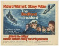 7a093 BEDFORD INCIDENT TC '65 Richard Widmark, Sidney Poitier, cool battleship & submarine art!