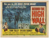 7a095 BEHIND THE HIGH WALL TC '56 Tully, smoking Sylvia Sidney, cool big house prison break art!
