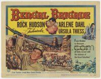 7a099 BENGAL BRIGADE TC '54 art of Rock Hudson & Arlene Dahl romancing and fighting in India!