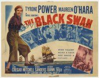7a126 BLACK SWAN TC R52 great images of swashbuckler Tyrone Power & pretty Maureen O'Hara!