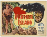7a139 BOMBA ON PANTHER ISLAND TC '49 Johnny Sheffield, Lita Baron, cool giant jungle cat art!
