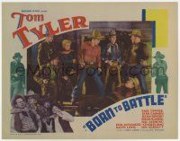 7a144 BORN TO BATTLE TC '35 Tom Tyler & Jean Carmen surrounded by bad guys on porch!