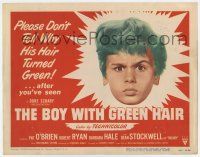 7a150 BOY WITH GREEN HAIR TC '48 huge headshot of Dean Stockwell, a kid who wants to end war!