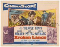 7a159 BROKEN LANCE TC '54 art of Spencer Tracy, Robert Wagner, Jean Peters & Richard Widmark!