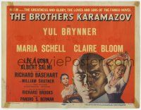 7a161 BROTHERS KARAMAZOV TC '58 huge headshot of Yul Brynner, sexy Maria Schell & Claire Bloom!
