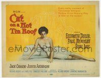 7a191 CAT ON A HOT TIN ROOF TC '58 classic artwork of sexy Elizabeth Taylor as Maggie the Cat!