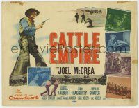 7a192 CATTLE EMPIRE TC '58 cool full-length image of cowboy Joel McCrea with gun drawn!