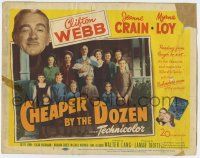 7a198 CHEAPER BY THE DOZEN TC '50 family portrait of Clifton Webb, Myrna Loy, Jeanne Crain & kids!