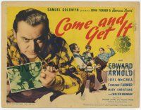 7a214 COME & GET IT TC '36 Edward Arnold with pipe & with beautiful cult star Frances Farmer!