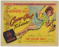 7a227 COVER GIRL TC '44 sexy full-length Rita Hayworth laying down with flowing red hair!
