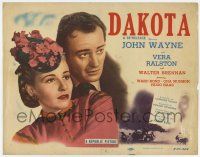 7a239 DAKOTA TC R50 John Wayne & pretty Vera Ralston in a romantic spectacle of the West!