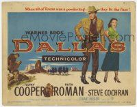 7a240 DALLAS TC '50 Gary Cooper, Ruth Roman, when all of Texas was a powder keg, they lit the fuse!