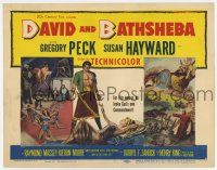 7a251 DAVID & BATHSHEBA TC '51 great artwork of Biblical Gregory Peck & sexy Susan Hayward!
