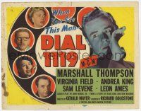 7a277 DIAL 1119 TC '50 sexy Virginia Field, Marshall Thompson, film noir, cool rotary phone art!