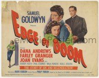7a304 EDGE OF DOOM TC '50 priest Dana Andrews tries to help young murderer Farley Granger!
