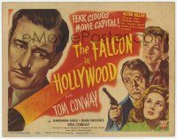 7a331 FALCON IN HOLLYWOOD TC '44 detective Tom Conway, fear clouds movie capital, actors killed!