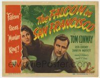 7a333 FALCON IN SAN FRANCISCO TC '45 art of detective Tom Conway w/ gun, he faces the Murder King!