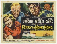7a340 FERRY TO HONG KONG TC '60 artwork of Orson Welles with gun, Sylvia Syms & Curt Jurgens!