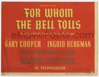 7a370 FOR WHOM THE BELL TOLLS TC '43 from the celebrated novel by Ernest Hemingway!