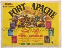 7a375 FORT APACHE TC '48 John Ford, John Wayne, Henry Fonda, Shirley Temple, plus cool art!