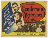 7a401 GENTLEMAN'S AGREEMENT TC '47 Gregory Peck pretending to be Jewish, Celeste Holm!
