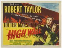7a481 HIGH WALL TC '48 cool noir art of Robert Taylor & Audrey Totter chased by silhouette!