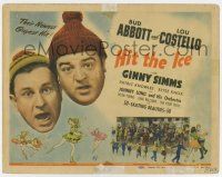 7a485 HIT THE ICE TC '43 photo of Bud Abbott & Lou Costello + art of pretty ice skating girls!
