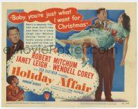 7a487 HOLIDAY AFFAIR TC '49 sexy Janet Leigh is just what Robert Mitchum wants for Christmas!