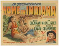 7a489 HOME IN INDIANA TC '44 Jeanne Crain, Lon McCallister, Walter Brennan, horse chariot race art!